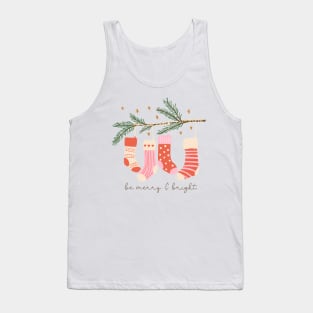 Hand Drawn Christmas Socks Funny Tank Top